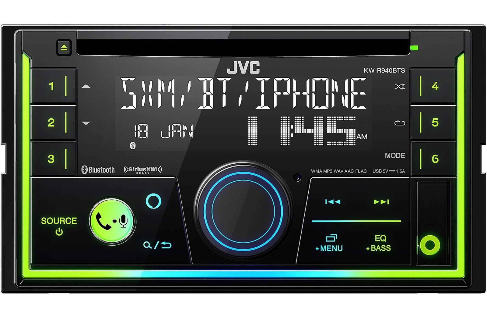 JVC KW-R940BT 2-Din CD Receiver with Bluetooth, USB, and SiriusXM Ready - Image 3